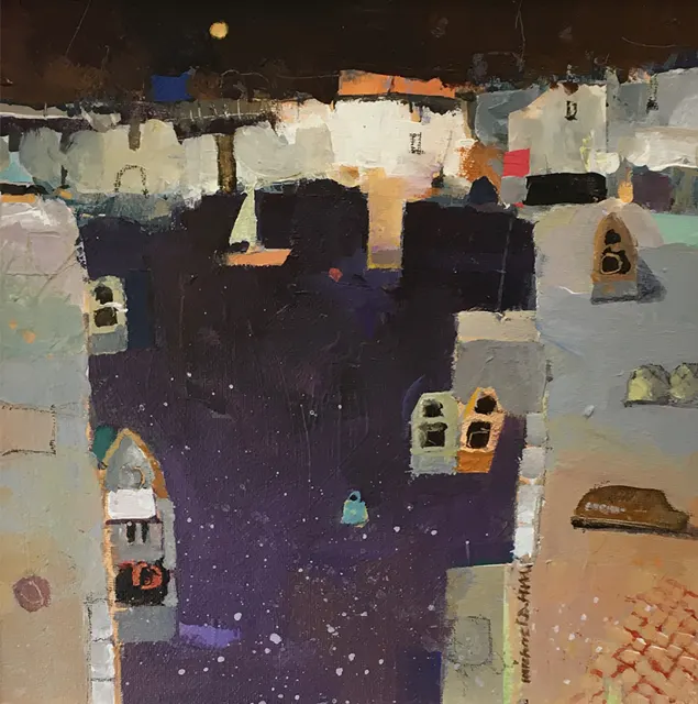 Harbour By Night by Michael Hill – Acrylic on Canvas by Michael Hill