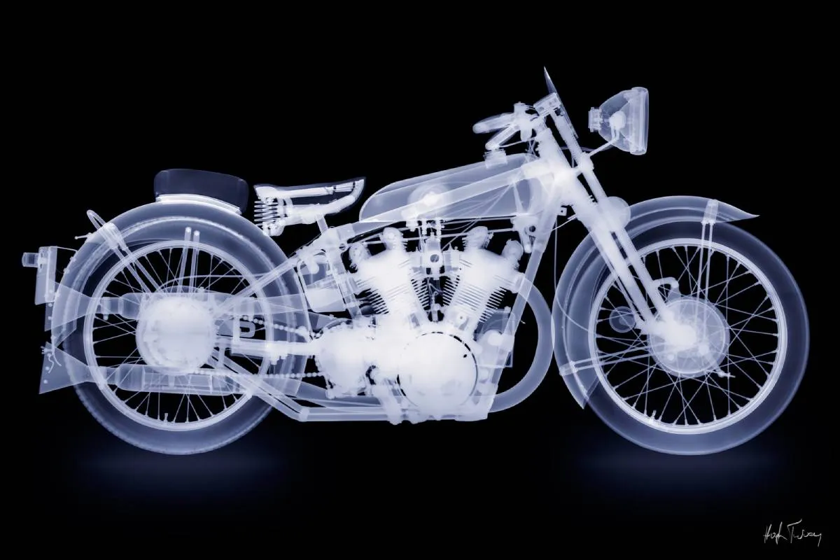 Brough Superior SS100 (Blue on Black) Lawrence of Arabia by Hugh Turvey