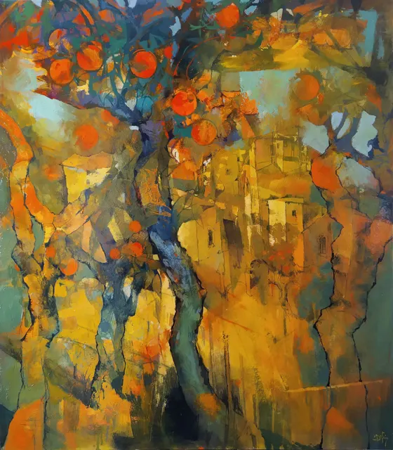 Orange on Orange Tree Trunks by Alex Bertaina