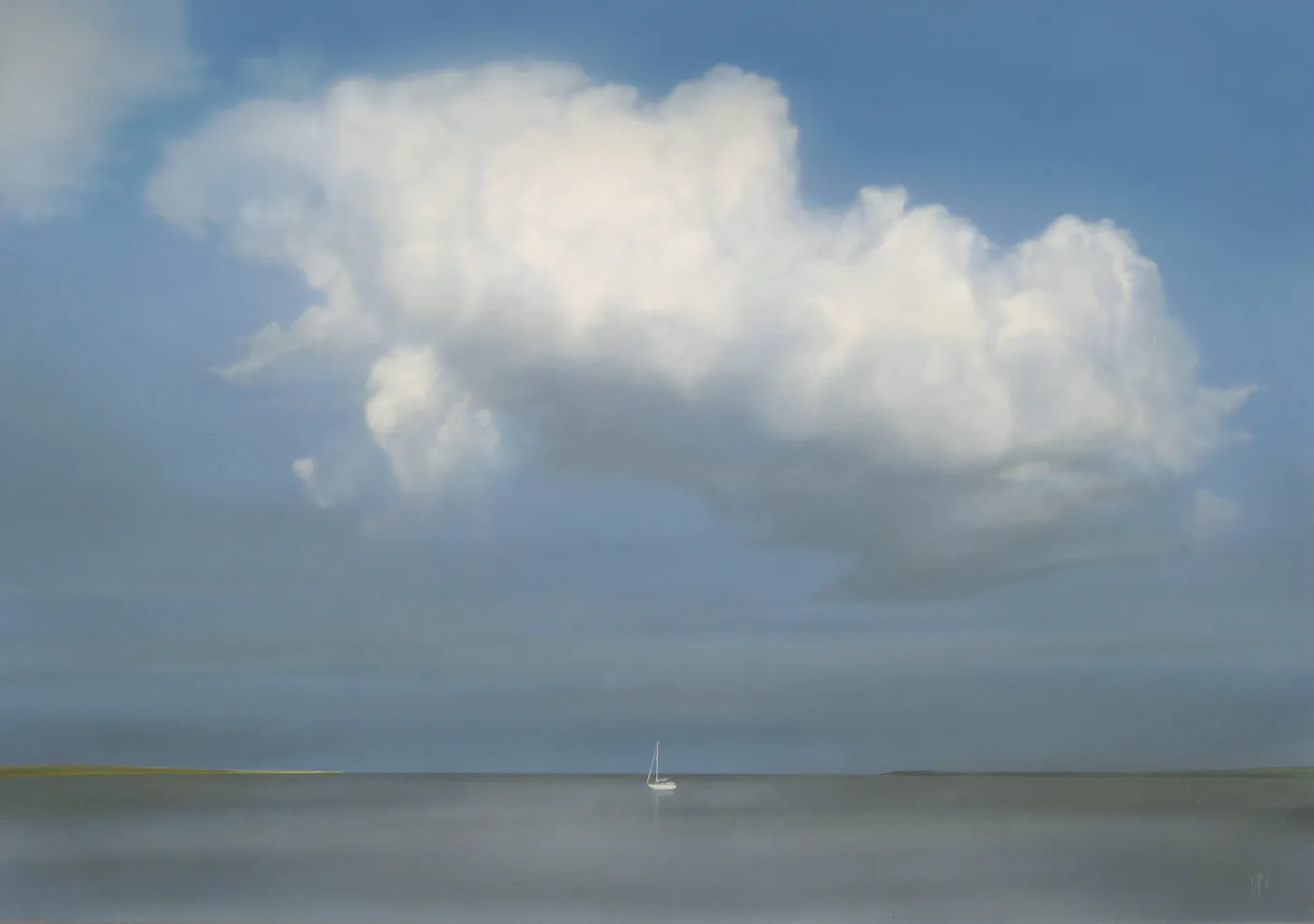 Boat with Cloud by Terry Watts RBA