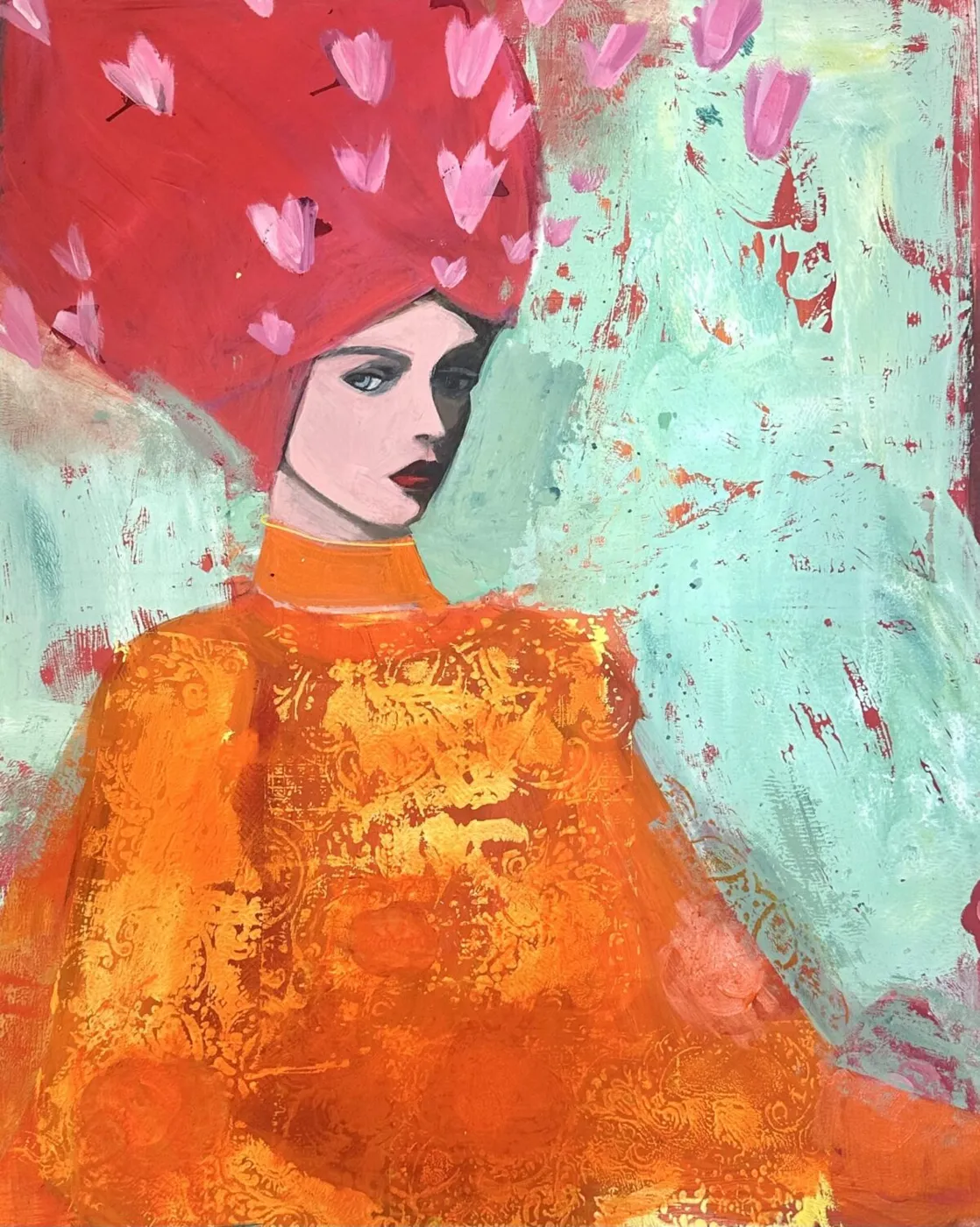 Woman In Orange by Nicolle Menegaldo
