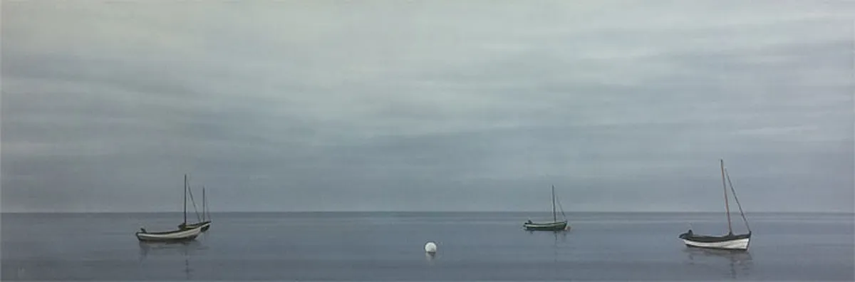 Grey Dawn with Boats by Terry Watts RBA