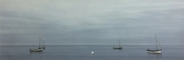 Grey Dawn with Boats by Terry Watts RBA