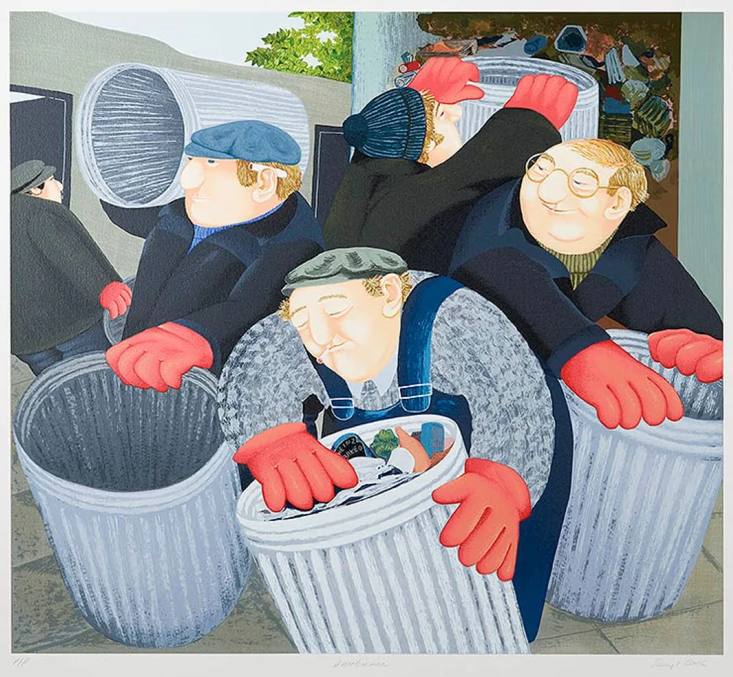 Dustbin Men by Beryl Cook